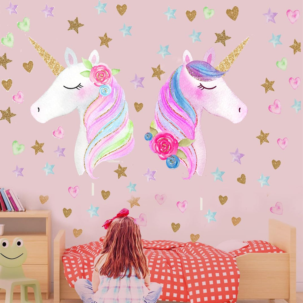 LEISENOR unicorn wall decal start unicorn: vibrant kids' room decor that sparks imagination.