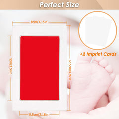 LelonHo inkless footprint pad red yields clear baby footprints with no ink on skin