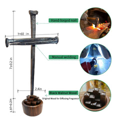 LeMeeOly wooden base cross on desk for versatile home or office display