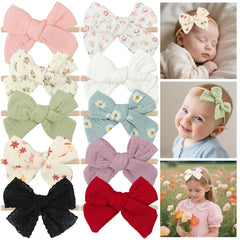 LemonSpace 4in baby bows pack 10pcs shows gentle, skin-friendly daily wear.