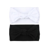 LemonSpace baby headwrap with bows in black white for stylish photo-ready wear.