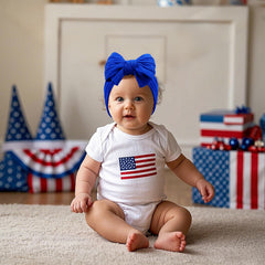 LemonSpace blue headband fits newborns to toddlers