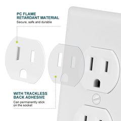 Lenink loose outlet fix with adhesive back secures plugs without residue.