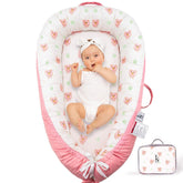 LEOSOLE blush bear pink cover shows reversible style for newborn comfort