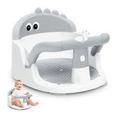 Lerrutue baby bath seat 360 wrap-around armrests provide stable positioning during bath time.