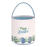 LessMo Easter bunny basket in blue canvas, durable for kids' egg hunts and storage