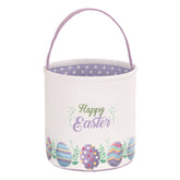 LessMo Easter Bunny Basket purple canvas shows durable, lightweight material for egg hunts.
