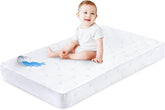 Letmxiu crib mattress protector front view demonstrates secure fit and leak protection.