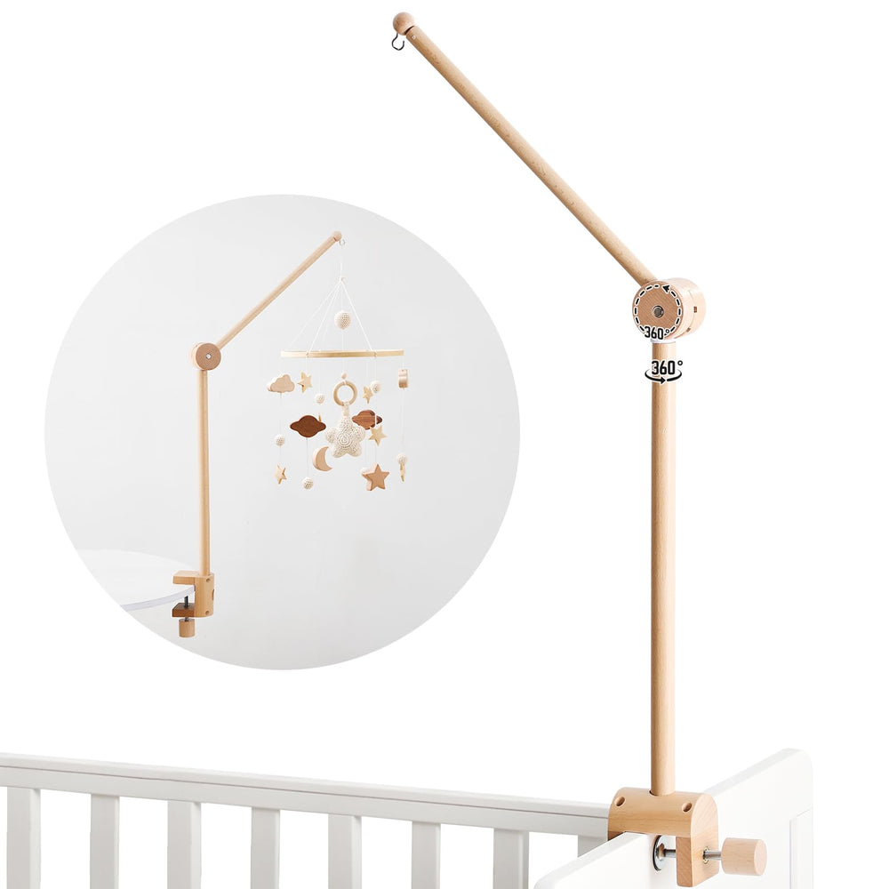 let's make baby crib mobile arm arch base anchors securely to crib edge