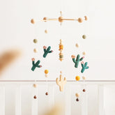 Let's Make baby cactus mobile green with wooden beads visual engagement for baby