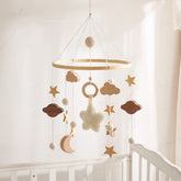 Let's Make baby crib mobile stars clouds moon for visual exploration during naps