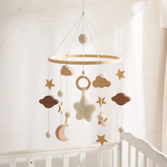 Let's Make baby crib mobile stars clouds moon for visual exploration during naps