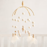 Lets Make baby mobile felt ball pendant soothes baby with gentle visuals and calm ambiance.