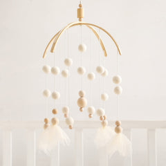 Lets Make baby mobile felt ball pendant soothes baby with gentle visuals and calm ambiance.