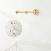 lets make crib mobile wall-mounted arm highlights sturdy French beech for durable nursery decor.