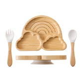 lets make marble plate set rainbow compartments support self-feeding and balanced meals.