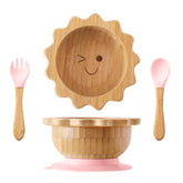 let's make bamboo suction bowl for babies with non-slip base supports self-feeding