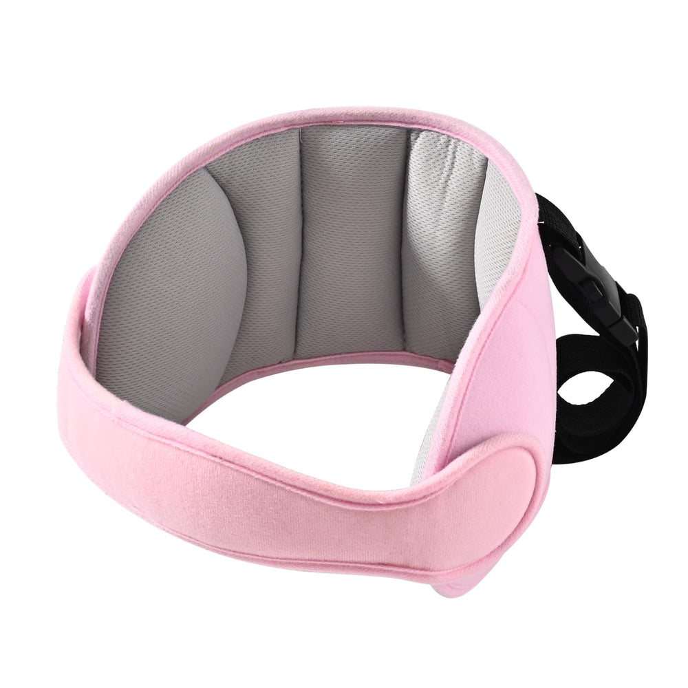 LETTON car-seat head support grayish pink with buckle offers stable ride comfort.