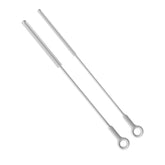 Leucite two-pack straw cleaners for long-reach cleaning of metal and glass straws.