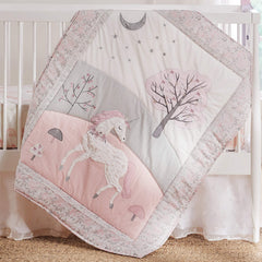 Levtex Baby Colette fitted sheet flowers grey pink coordinates with calm decor