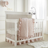 Levtex Baby Heritage quilt blush velvet texture adds luxurious focal point to crib