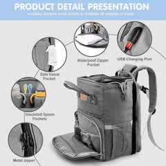 LexiRoman diaper bag backpack soft changing pad for comfortable diaper changes.