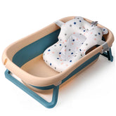 LEXIW collapsible baby bathtub folded compact for easy storage and travel.