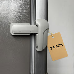 Lexng two-pack grey safety lock front view showing kid-friendly fridge access control