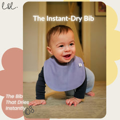 Leya & Lior StayDri bib closeup absorbent fibers capturing drool