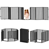 Lezbanz full metal dog gate frame shows durable thick pipe construction with stability features.