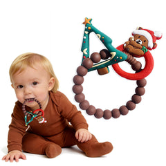 Leziazany Christmas tree teether in silicone for safe chewing and baby use