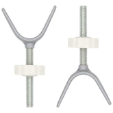 LhyBtm Y spindle rod on staircase railing for secure tool-free mounting.