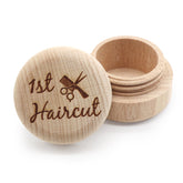 Liannan custom wooden first haircut box top view for elegant keepsake storage of curls