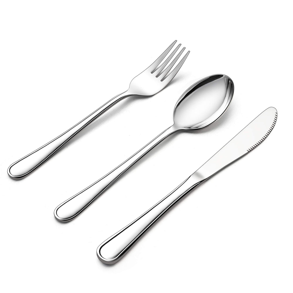 LIANYU 12-piece kids silverware set with mirror finish for easy independent meals