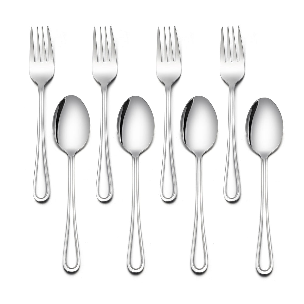 LIANYU 8-piece toddler utensils set image showing 4 spoons and 4 forks for daily meals