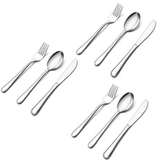LIANYU 9-piece kids silverware set unpacked shows durable stainless steel for daily meals