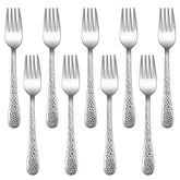 LIANYU 9-piece kids forks with hammered design promote easy self-feeding and grip