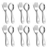 LIANYU Kids Silverware Set spoons close-up shows safe, easy self-feeding.