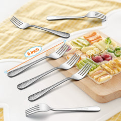 LIANYU stainless steel kids forks smooth-tip design reduces poking during meals