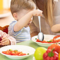 LIANYU toddler forks image emphasizing safe pointed tips for soft foods