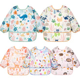 Lictin long sleeve bib orange elk with waterproof protection catching crumbs