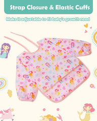 Lictin bibs wide catch-all pouch catches crumbs and drips.