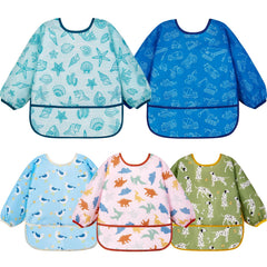 Lictin baby bib long-sleeve waterproof during meals reduces mess.