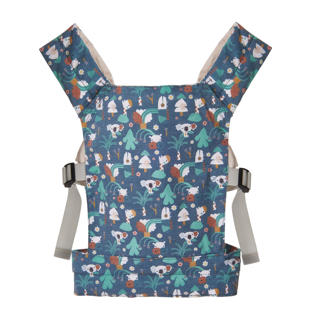 Lictin Baby Doll Carrier front view shows soft cotton fabric and secure doll fit.