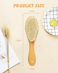 Lictin baby hair brush walnut handle closeup highlighting durable wooden craftsmanship.