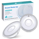 Lictin breastmilk collector shell protects nipples during pumping and feeding.