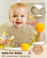 Lictin muslin bibs absorbent 4-layer cotton for reliable drool management.