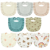 Lictin Neutral Baby Bibs 8-pack packshot shows soft muslin for drool absorption.