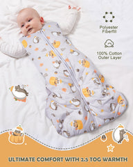 Lictin sleeping bag 2-way zipper enables easy diaper changes without fully removing.