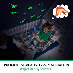 Liderstar glow-in-the-dark dinosaur stickers create calming bedtime ambiance